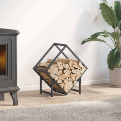 Portant de bois chauffage anthracite 50x25x50 cm 