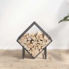 Portant de bois chauffage anthracite 50x25x50 cm 