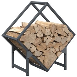 Portant de bois chauffage anthracite 50x25x50 cm 