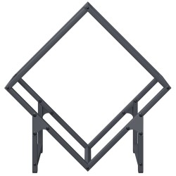Portant de bois chauffage anthracite 50x25x50 cm 