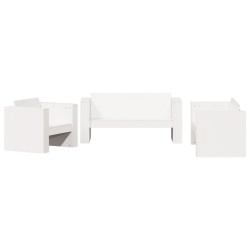Salon de jardin 2 pcs blanc bois de pin massif 