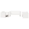 Salon de jardin 2 pcs blanc bois de pin massif 
