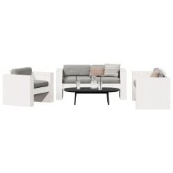Salon de jardin 2 pcs blanc bois de pin massif 