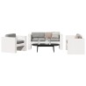 Salon de jardin 2 pcs blanc bois de pin massif 