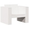 Salon de jardin 2 pcs blanc bois de pin massif 