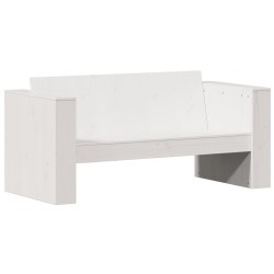 Salon de jardin 2 pcs blanc bois de pin massif 