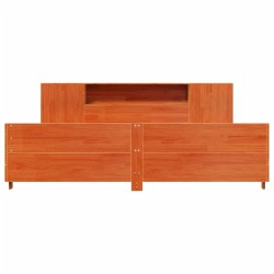 Cadre de lit sans matelas cire marron 200x200cm bois pin massif 