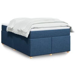 Sommier à lattes de lit avec matelas bleu 120x190 cm tissu 