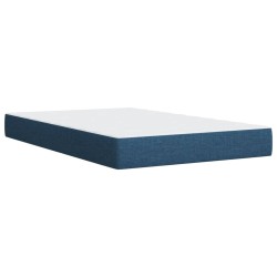 Sommier à lattes de lit avec matelas bleu 120x190 cm tissu 