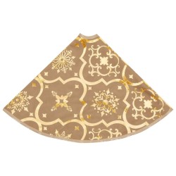 Jupe de sapin de Noël de luxe avec chaussette Jaune 150cm Tissu 