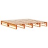 Lit bibliothèque sans matelas cire marron 180x200cm bois massif 