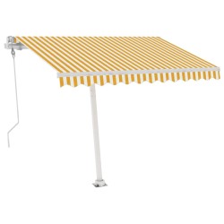 Auvent automatique sur pied 300x250 cm Jaune/Blanc 