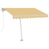 Auvent automatique sur pied 300x250 cm Jaune/Blanc 