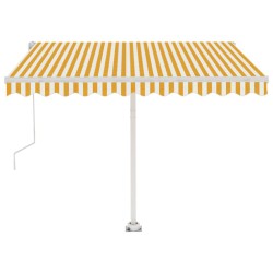 Auvent automatique sur pied 300x250 cm Jaune/Blanc 