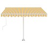 Auvent automatique sur pied 300x250 cm Jaune/Blanc 