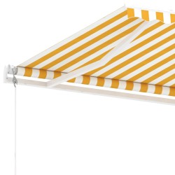 Auvent automatique sur pied 300x250 cm Jaune/Blanc 