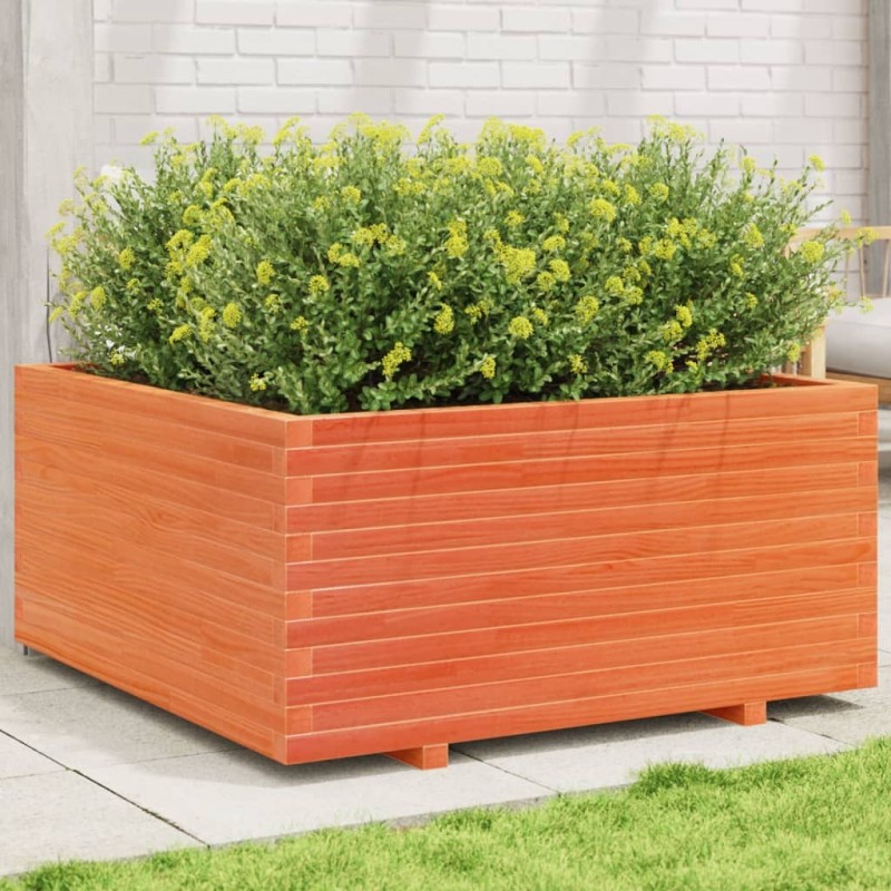 Jardinière cire marron 100x100x49,5 cm bois de pin massif Jardinière cire marron 100x100x49,5 cm bois de pin massif