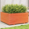 Jardinière cire marron 100x100x49,5 cm bois de pin massif 