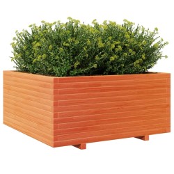 Jardinière cire marron 100x100x49,5 cm bois de pin massif 