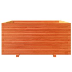 Jardinière cire marron 100x100x49,5 cm bois de pin massif 