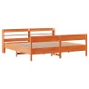 Cadre de lit sans matelas cire marron 180x200cm bois pin massif 
