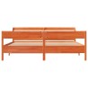 Cadre de lit sans matelas cire marron 180x200cm bois pin massif 