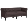 Canapé Chesterfield 2 places marron foncé tissu 
