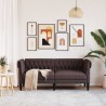 Canapé Chesterfield 2 places marron foncé tissu 