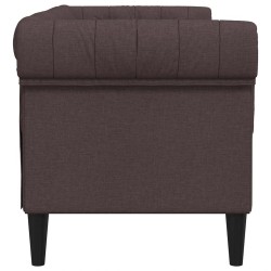 Canapé Chesterfield 2 places marron foncé tissu 