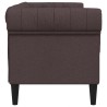 Canapé Chesterfield 2 places marron foncé tissu 