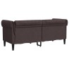 Canapé Chesterfield 2 places marron foncé tissu 