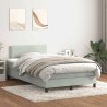 Sommier à lattes de lit et matelas gris clair 120x210cm velours 