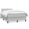 Sommier à lattes de lit et matelas gris clair 120x210cm velours 
