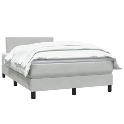 Sommier à lattes de lit et matelas gris clair 120x210cm velours 