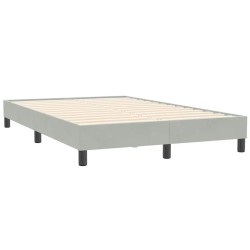 Sommier à lattes de lit et matelas gris clair 120x210cm velours 