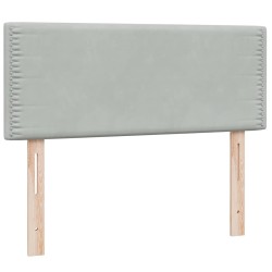 Sommier à lattes de lit et matelas gris clair 120x210cm velours 
