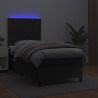 Sommier à lattes de lit avec matelas et LED Noir 90x190 cm 