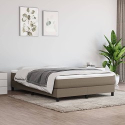 Sommier à lattes de lit avec matelas Taupe 140x190 cm Tissu 