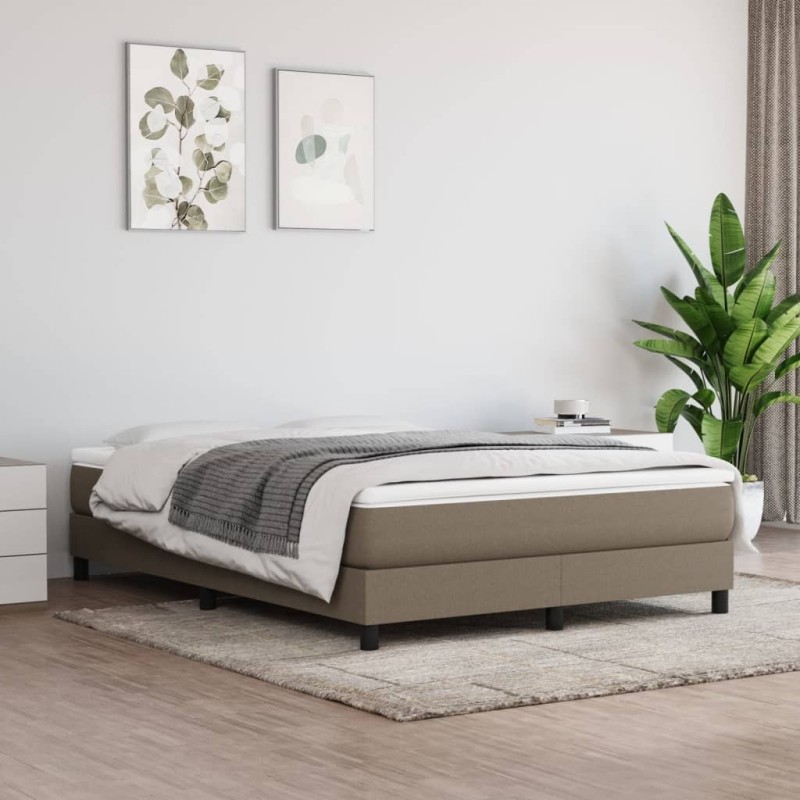 Sommier à lattes de lit avec matelas Taupe 140x190 cm Tissu 
