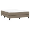 Sommier à lattes de lit avec matelas Taupe 140x190 cm Tissu 