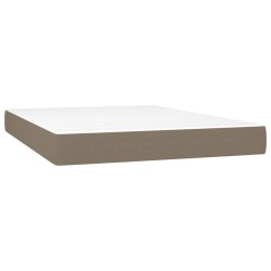 Sommier à lattes de lit avec matelas Taupe 140x190 cm Tissu 
