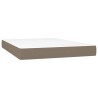 Sommier à lattes de lit avec matelas Taupe 140x190 cm Tissu 