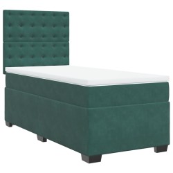 Sommier à lattes de lit et matelas Vert foncé 80x200 cm Velours 