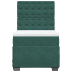 Sommier à lattes de lit et matelas Vert foncé 80x200 cm Velours 