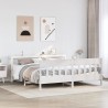 Cadre de lit sans matelas blanc 200x200 cm bois massif de pin 