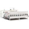 Cadre de lit sans matelas blanc 200x200 cm bois massif de pin 