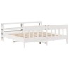 Cadre de lit sans matelas blanc 200x200 cm bois massif de pin 