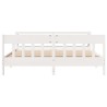 Cadre de lit sans matelas blanc 200x200 cm bois massif de pin 