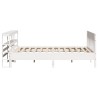 Cadre de lit sans matelas blanc 200x200 cm bois massif de pin 