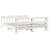Cadre de lit sans matelas blanc 200x200 cm bois massif de pin 